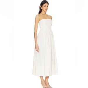 NWT WEWOREWHAT Strapless A-Line Cotton Dress in Antique White Size Small
